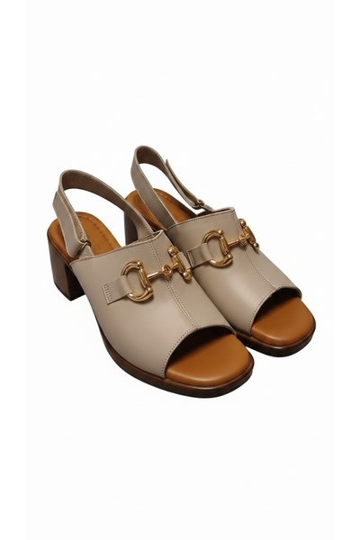 ALDİ Sandale cu toc din piele naturală pentru femei, model casual elegant, 6 ...