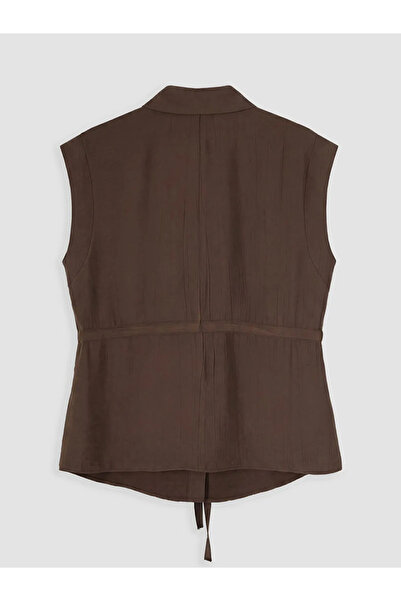 LC Waikiki Brown Women's Shirt with Tie Detail