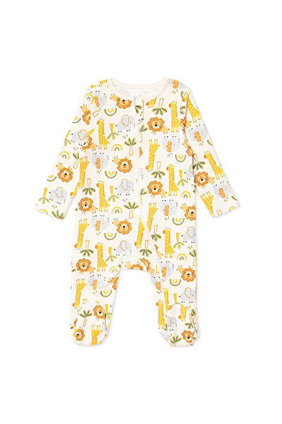 ebebek Hello Baby HelloBaby Erkek Bebek Tulum Hayvan Baskılı Fermuarlı Bisikl...