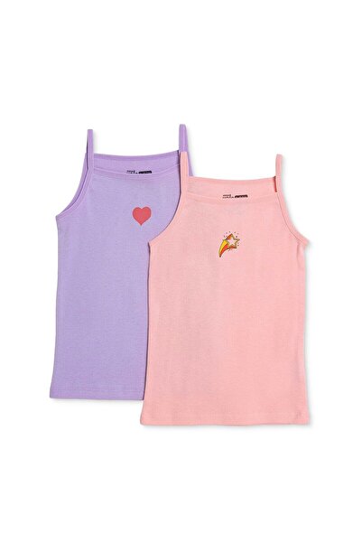 ebebek Hello Baby HelloBaby Kız Bebek 2li Atlet Çiçek Baskılı Bisiklet Yaka S...