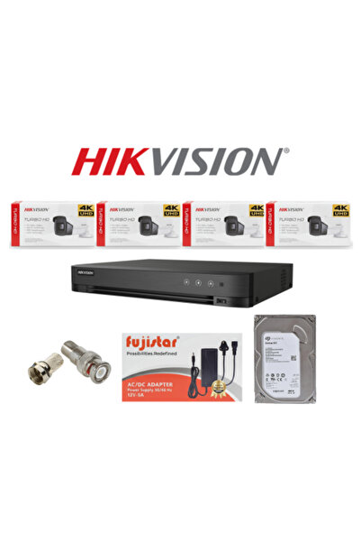 Hikvision Hikvision High Quality 8Mp Cctv Camera Kits 4Ch Security System Set...