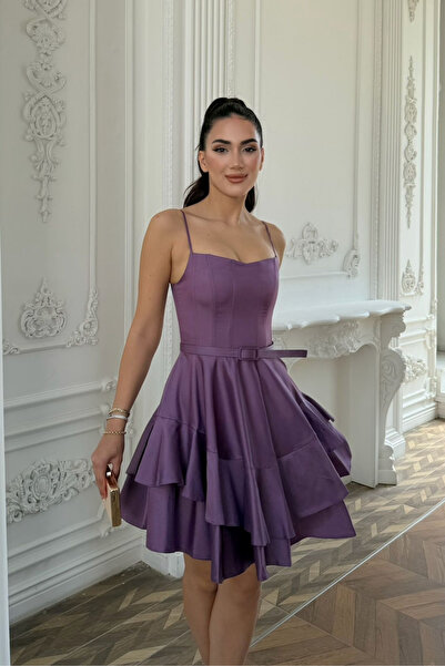Sindimoda İlgi Kemer Detay Mini Askılı Elbise 2004