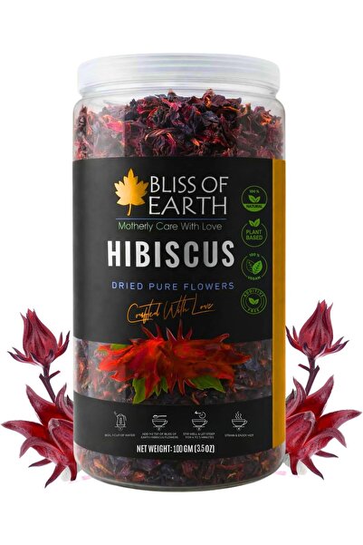 bliss of earth Dried Hibiscus Flowers Herbal Tea, 100g | Natural Detox & Prem...