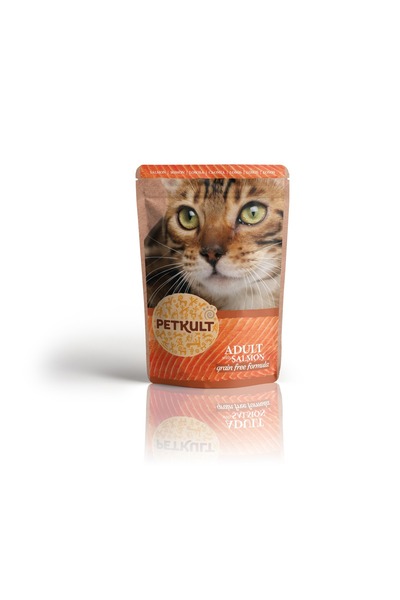 PetKult Hrana umeda pentru pisici Petkult, 10x100g, Somon