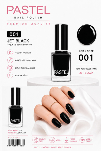 Pastels Pastel Oje kod;001 Jet Black