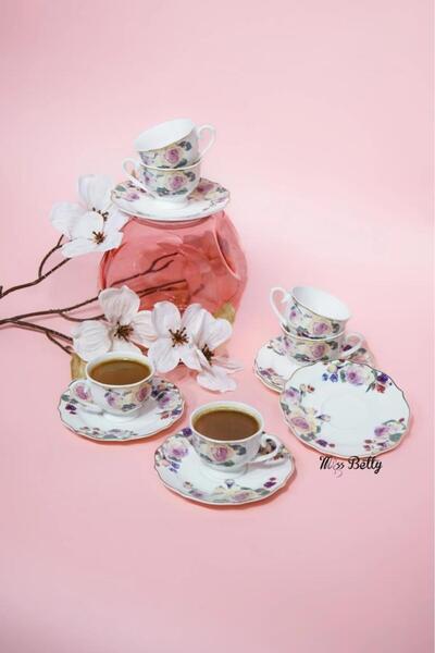 Miss Betty ROSE DELUXE 6 KİŞİLİK TÜRK KAHVESİ FİNCANI