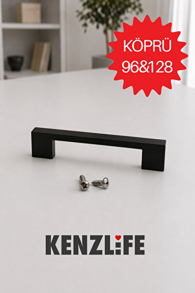 Kenzlife mobilya kulpu köprü 96-128 mm siyah plastik dolap kulbu 01 adet kulp...
