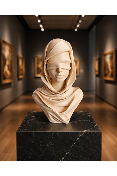 Lucylund Gizemli Kadın Dekoratif Büst – Modern Sanat Heykeli 17 CM Biblo