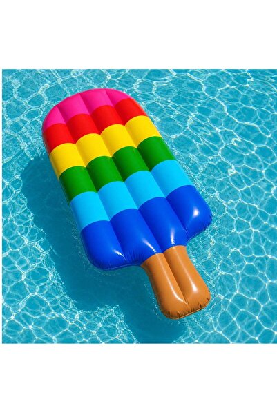 CASA JOY Inflatable mattress 112 cm, Rainbow Ice Cream Pattern