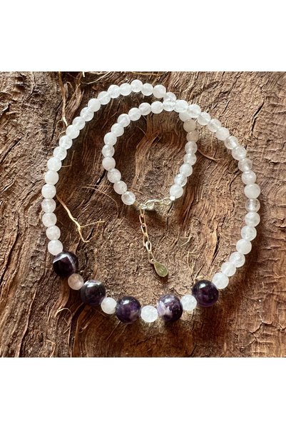 DRUZY Colier handmade cu ametist, jad, Serenity#17