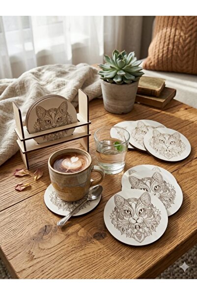 ecce reklam ürünleri eccereklam.com 6-Piece Mdf Coasters Decorative Ecceca1026