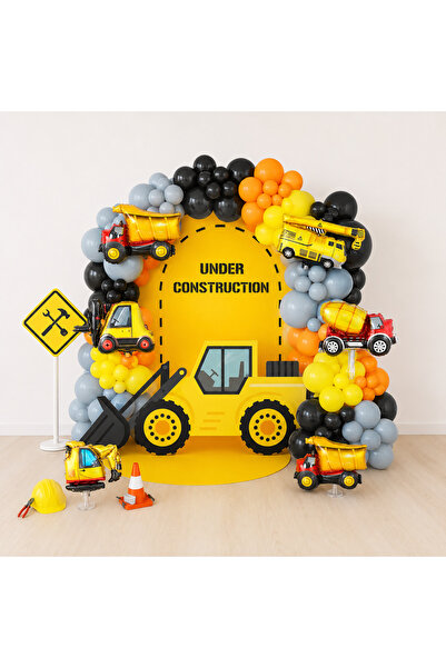 Balonsan Construction Balloon Set 70 Pieces (Storm Blue-Black-Yellow-Orange)