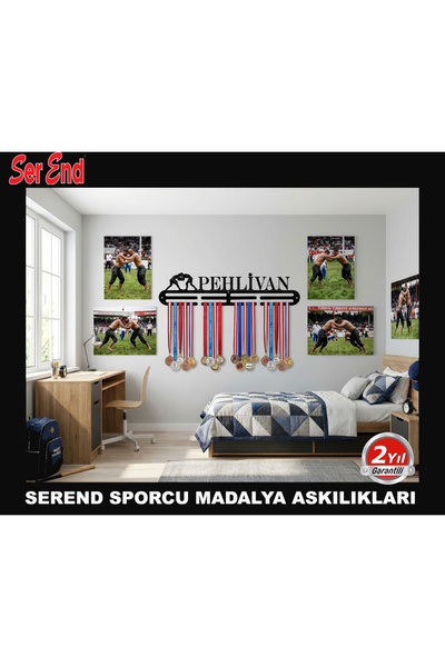 Serend GÜREŞCİ Madalya Askılığı, Madalya Askısı, Duvara Monte Madalya Tutucu, Ödül Duvar Askılığı
