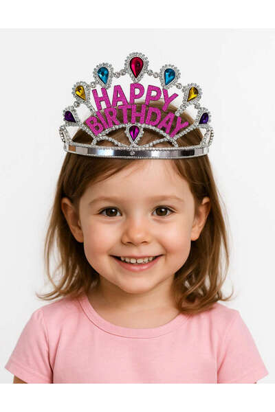 ZERO LAND Zengemtx Silver Color Happy Birthday Written Birthday Crown (232630...