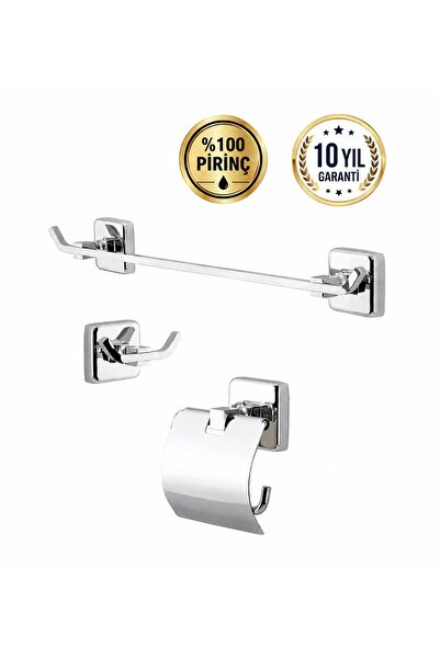 OSSO BANYO Nature Series Brass Chrome Bathroom Accessory Set Towel Holder Han...
