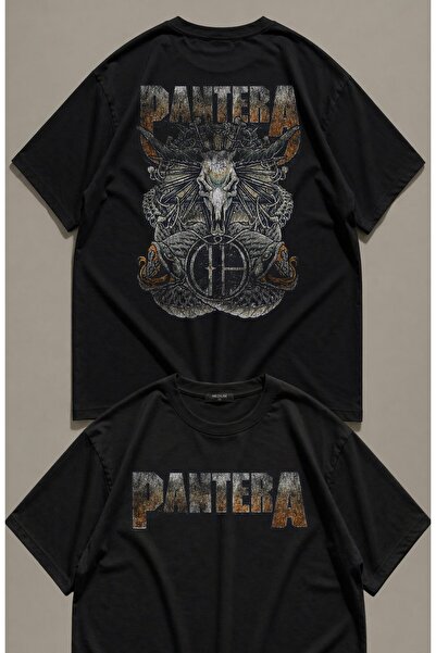 Fuddy Moda Unisex Pantera vintage majica sa zadnjim printom i okruglim izrezo...