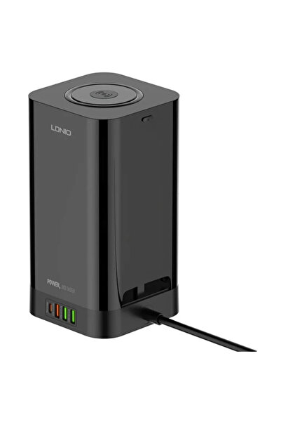 LDNIO SEW4485 Prelungitor tip turn, Încărcător wireless, 3 prize, 3 x USB-A, ...
