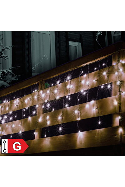 Somogyi Perdea de lumini, 200 LED, alb, pt exterior, cu legare in serie