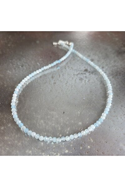 DRUZY Necklace with aquamarine, semi-precious stones, Strength #64