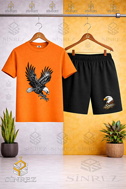 SİNREZ تي شيرت مطبوع للأطفال من Bicyle Collar KARTAL ATAK SADE - طقم شورت