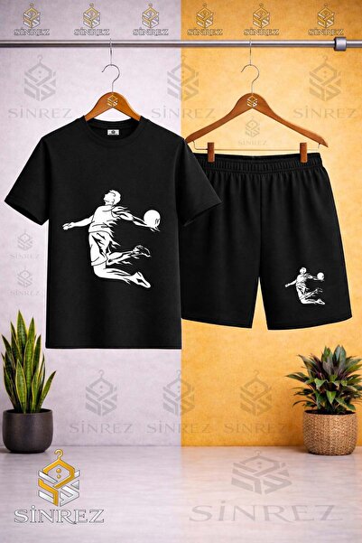 SİNREZ Tricou cu imprimeu BASKET HAVADA ASILI BYZ - Set pantaloni scurți
