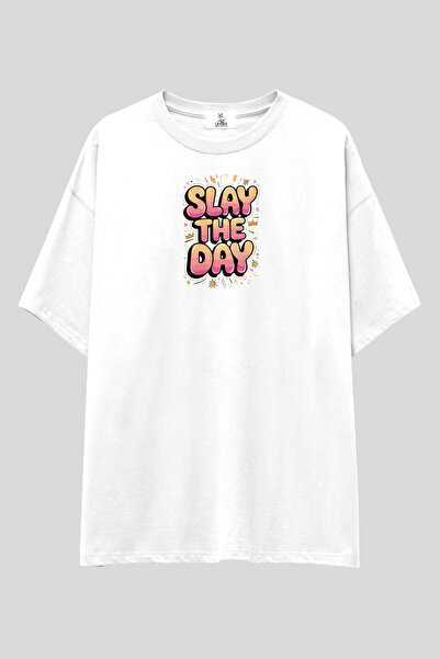 UmbraWear تي شيرت مطبوع عليه Slay The Day |   تي شيرت للجنسين مصنوع من القطن ...