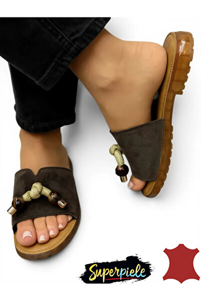 ANGEL BLUE Casual women's Slipper made of Genuine Leather with decorative acc...