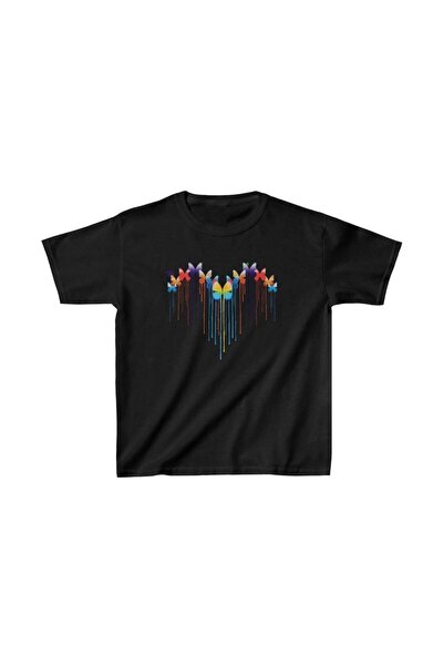 Mariposa Secret Kids Unisex Printed T-Shirt - Black