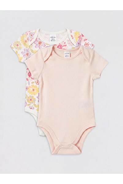 LC Waikiki Lcw Baby 2-Pack Crew Neck Baby Girl Snapback Bodysuit