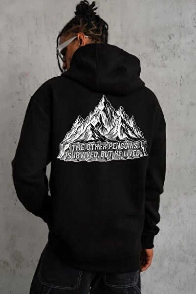 Generic Brand Men's Nihilist Penguin Printed 3 Thread Cotton Hooded Sweatshir...