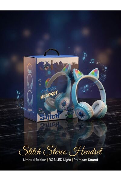 Generic Cat Ear Design Headphone with Rgb Light Show Style Headset P47M