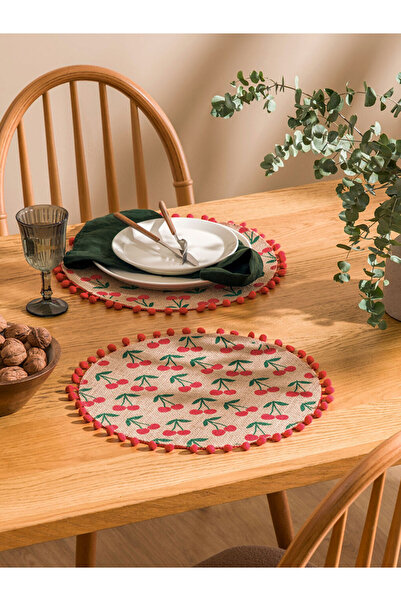 LC Waikiki Rmz Gi̇yi̇m Farkiyla Cherry Embroidered American Service Set of 2 ...