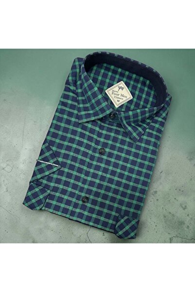 EREN STYLE Linen Classic 100% Cotton Short Sleeve Anti-Sweat Shirt