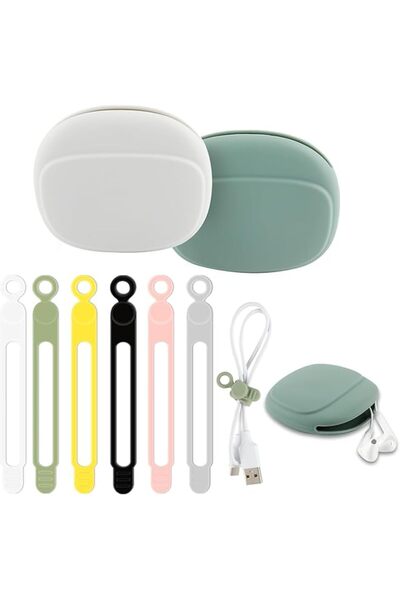 The Bros Silicone Storage Case Organiser with 6 Reusable Cable Ties, Multi-Pu...