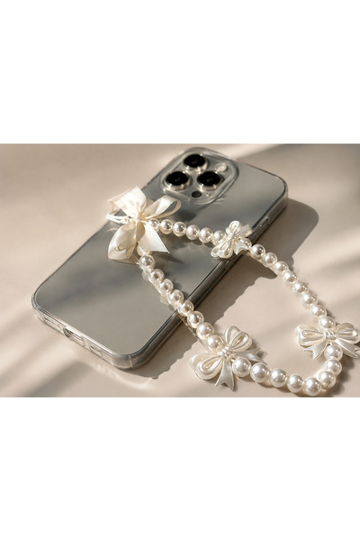 FİŞNEİLETİŞİM Fiyonklu İncili Coquette İncili Kurdeleli Telefon Charmı Telefo...