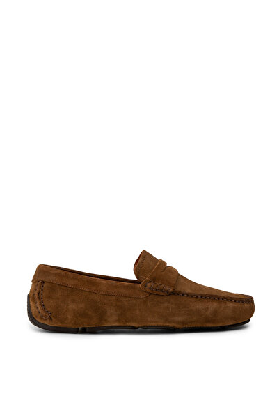 Deery Men's Genuine Suede Tan Color Penny Loafer