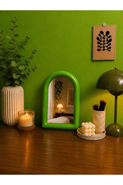 mz mazalinda Modern Kemerli Dekoratif Masa Aynası Çerçeveli Minimal Tasarım M...