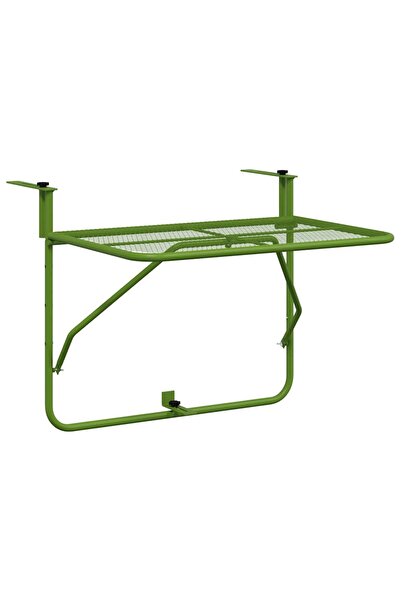 vidaxl Masă de balcon, verde, 60x40 cm, oțel