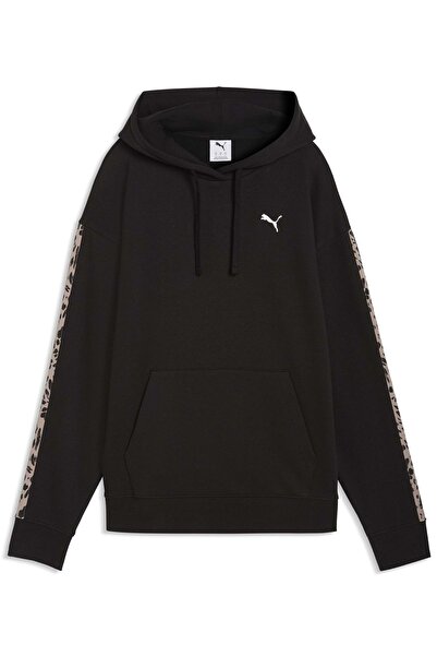 Puma 691822 Ess Graphics Animal Hoodie Women's Hooded Sweatshirt Black