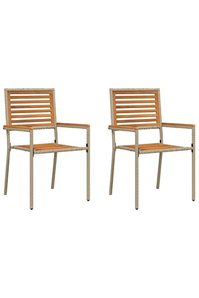 vidaxl Scaune de grădină stivuibile 2 pcs Maro și Bej 54 x 56 x 90 cm