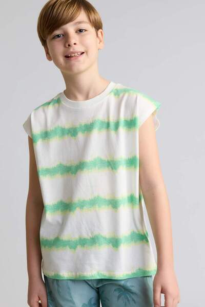 DeFacto Crew Neck Patterned Undershirt for Boys H7195A826Hs
