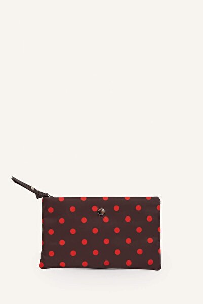 DeFacto Coffee Color Red Puantie Patterned Women's Wallet H9726Axns