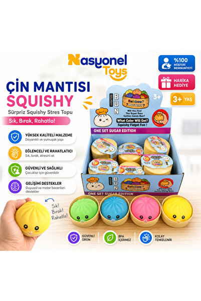 nasyonel Çin Mantısı Squishy Stres Topu Sürpriz Renkli Yumuşak Duyusal Oyuncak