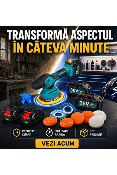 OEM Aparat Polish Auto cu 2 acumulatori 36V, fara fir, portabil (RO-V05) (Zve...