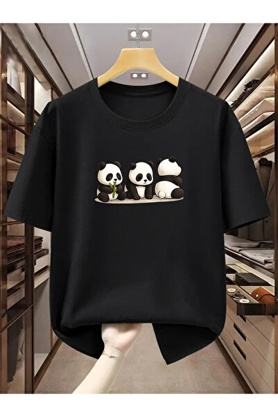 yiou trendy clothing تي شيرت رجالي بثلاثة تصاميم لطيفة على شكل باندا