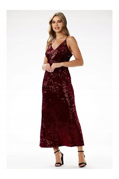 Awama Rochie maxi, awama, catifea, paiete, poliester, S INTL