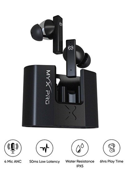 MYX PRO Chrome Premium Metal Body TWS Earbuds | 4 Mic ANC | 70H Playtime | 50...