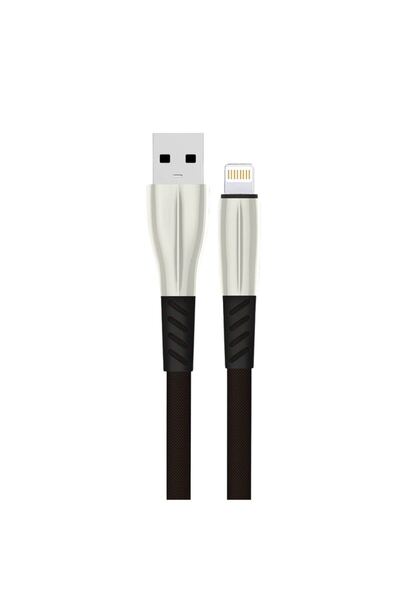 atastore2017 S89 Metal Tip Lightning Cable iPhone Compatible 1m 2.4A - Black
