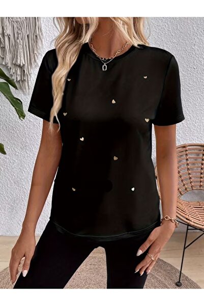 puolikuu Tricou unisex cu croială confortabilă, cu panglică și imprimeu dublu