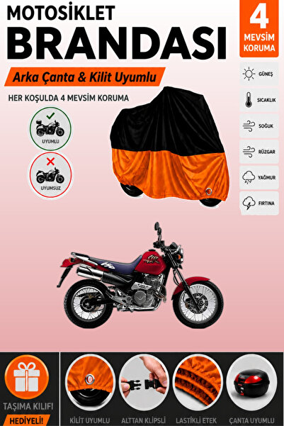 Cemku Double Black Top - Orange Bottom, Rear Bag Compatible Honda Slr 650 Mot...